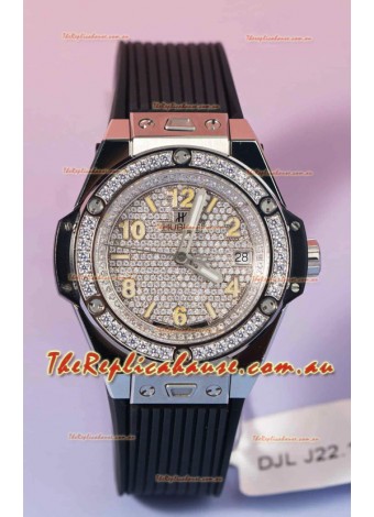 Hublot Big Bang One Click Mossanites Paved Dial Swiss Replica Watch