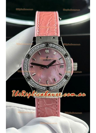 Hublot Super Clone Classic Fusion Titanium 33MM 1:1 Mirror Replica Watch Pink MOP Dial