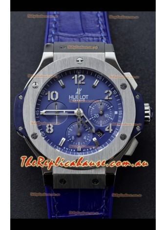 Hublot Super Clone Big Bang Edition Watch in Titanium Casing Blue Dial 1:1 Mirror Replica