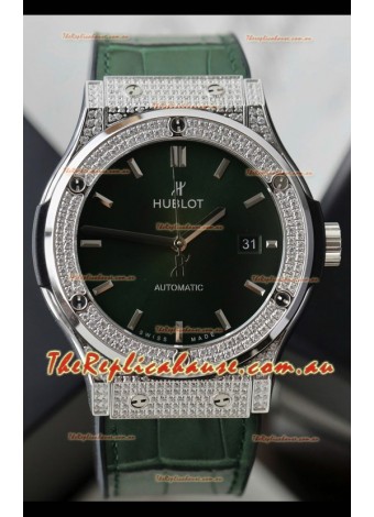 Hublot Classic Fusion Automatic Steel Green Dial 42MM Superclone Replica Watch