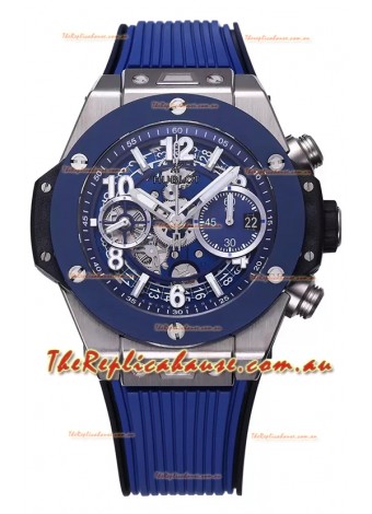 Hublot Big Bang Unico Blue Stainless Steel Casing 1:1 Mirror Edition Swiss Replica Watch