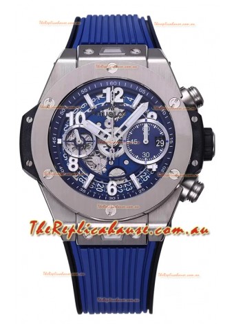 Hublot Big Bang Unico Blue Stainless Steel Casing 1:1 Mirror Edition Swiss Replica Watch