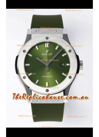 Hublot Classic Fusion Steel Green Dial 42MM Swiss Replica Watch 1:1 Mirror Quality