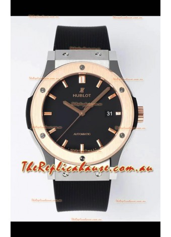 Hublot Classic Fusion Two Tone Black Dial 42MM Swiss Replica Watch 1:1 Mirror Quality