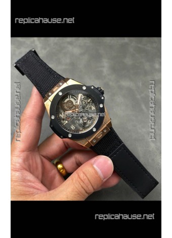 Hublot Big Bang Tourbillon Rose Gold Casing Ceramic Bezel Watch in 45MM 1:1 Mirror Replica