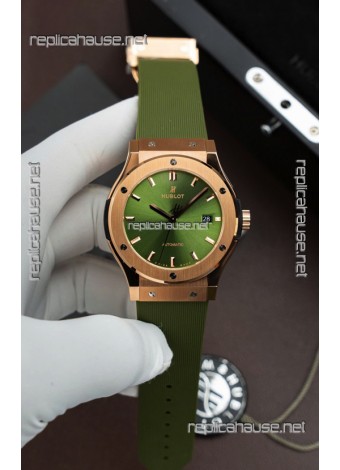 Hublot Super Clone Classic Fusion Titanium Rose Gold Green Dial 42MM Watch