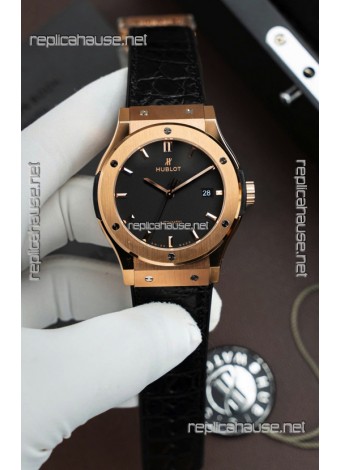 Hublot Super Clone Classic Fusion Titanium Rose Gold Black Dial 42MM Watch