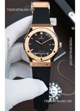 Hublot Super Clone Classic Fusion Titanium Rose Gold Black Dial 42MM Watch
