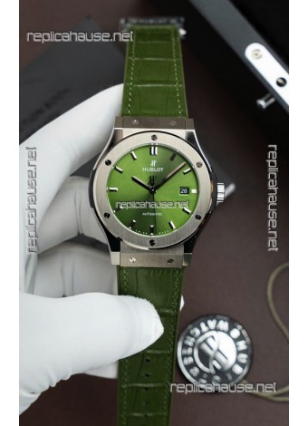 Hublot Super Clone Classic Fusion Titanium Green Dial 42MM Watch