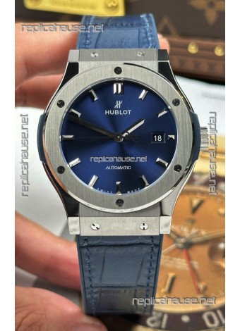 Hublot Super Clone Classic Fusion Titanium Blue Dial 42MM Watch