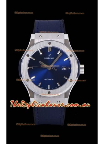 Hublot Classic Fusion 1:1 Mirror Replica Swiss Watch in 904L Steel Casing Blue Dial