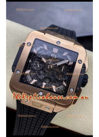 Hublot Square Bang Unico Rose Gold Titanium Chronograph Watch 1:1 Mirror Replica