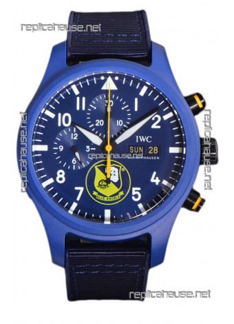 IWC Pilot's Chronograph Blue Angels Ceramic IW389109 1:1 Mirror Replica in Blue Dial