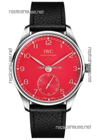 IWC Portugieser Automatic 40 IW3583 Red Dial in Stainless Steel 1:1 Mirror Replica Watch 