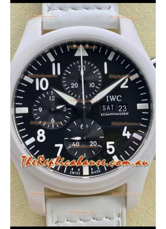 IWC Pilot's Chronograph Top Gun Ceramic IW389105 1:1 Mirror Replica in Black Dial