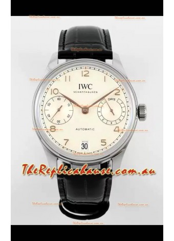 IWC Super Clone Portugieser Swiss 1:1 Mirror Replica Watch White Dial Steel Case Watch