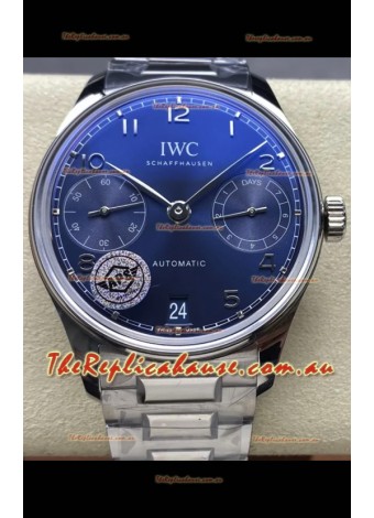 IWC Super Clone Portugieser Swiss 1:1 Mirror Replica Watch Blue Dial Steel Case Watch