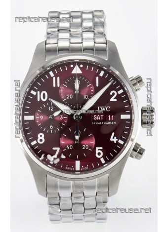 IWC Super Clone Pilot Chronograph Edition Red Dial Swiss Replica Watch 