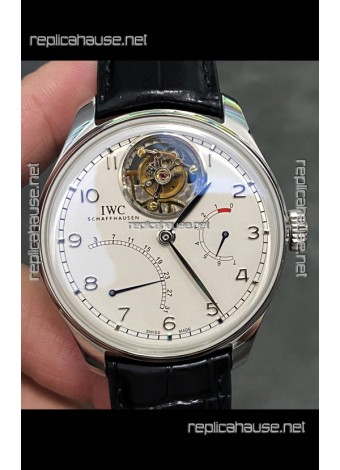 IWC Portuguese Genuine Swiss Tourbillon Movement Steel Watch in White Dial