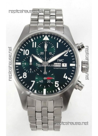 IWC Super Clone Pilot Chronograph Edition Green Dial Swiss Replica Watch 