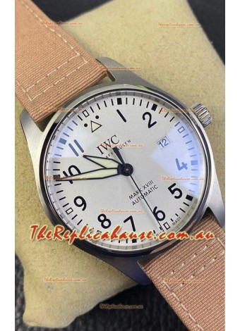IWC Pilot Mark XVIII IW327002 1:1 Mirror Swiss Replica Watch in White Dial 