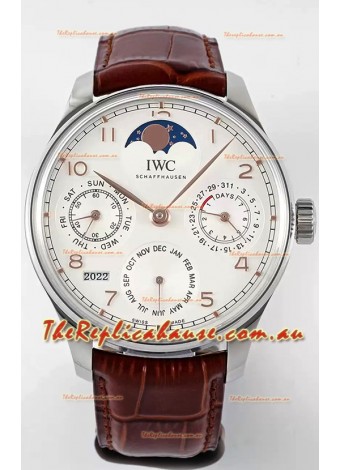 IWC Portuguese Perpetual Calendar 904L Steel Swiss Replica Watch REF. IW503307