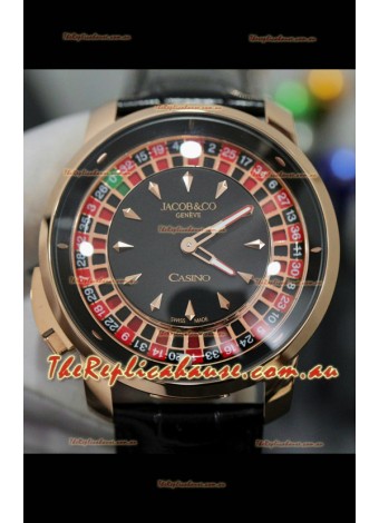 Jacob and Co Roulette Edition Replica Watch in Rose Gold Casing 