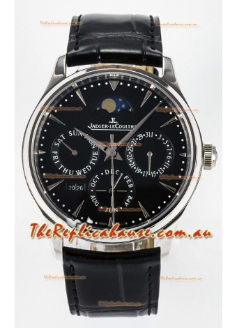 Jaeger LeCoultre Super Clone Master Ultra-Thin Perpetual Calendar Black Dial Watch