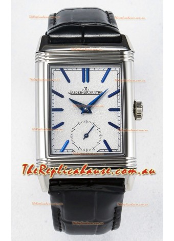 Jaeger-LeCoultre Reverso Super Clone DuoFace Blue/White Steel Replica Watch 