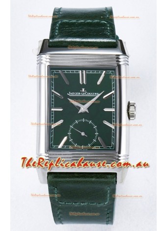 Jaeger-LeCoultre Reverso Super Clone DuoFace Green/White Steel Replica Watch 