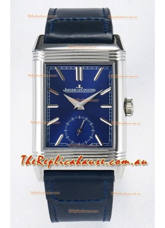 Jaeger-LeCoultre Reverso Super Clone DuoFace Blue/White Steel Replica Watch 