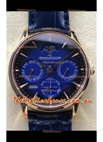Jaeger LeCoultre Super Clone Master Ultra-Thin Perpetual Calendar Blue Dial Watch