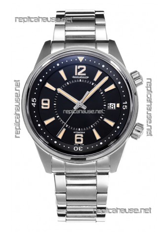 Jaeger LeCoultre Polaris Date Black Dial Steel Strap 1:1 Mirror Replica Watch 42MM