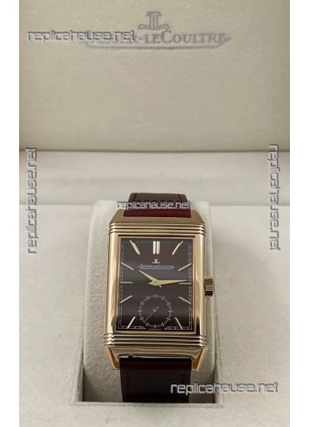 Jaeger-LeCoultre Reverso DuoFace Rose Gold Casing Watch Red Dial in Swiss Automatic Movement