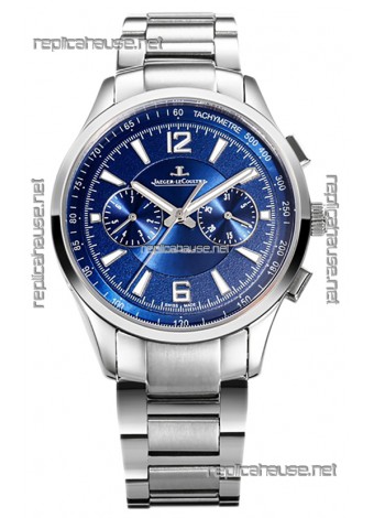 Jaeger LeCoultre Polaris Chronograph Stainless Steel Casing Blue Dial Swiss Replica Watch 