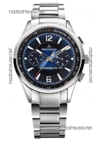 Jaeger LeCoultre Polaris Chronograph Stainless Steel Casing Blue Dial Swiss Replica Watch 