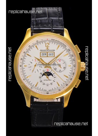 Jaeger LeCoultre Master Control Chronograph Calendar Yellow Gold Swiss Replica Watch 