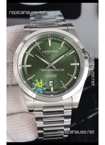 Longines Conquest Automatic Green Dial Automatic Watch in Steel Casing