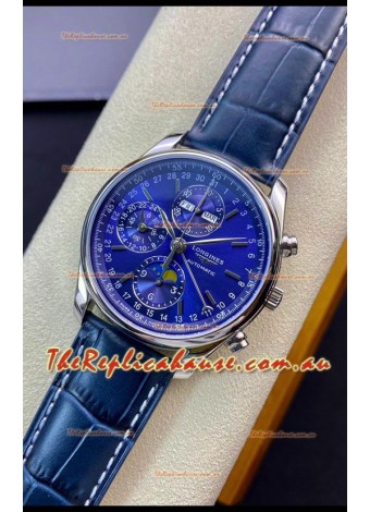 Longines Master Collection REF L2.673.4.92.0 Swiss Replica Watch in Blue Dial Leather Strap