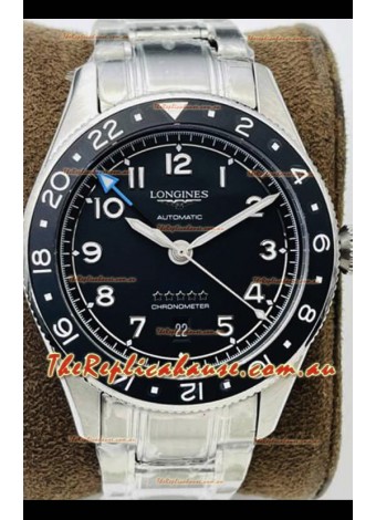 Longines Spirit ZULU Time 1:1 Mirror Replica Watch in 904L Steel Casing - Swiss L844.4 Automatic Movement