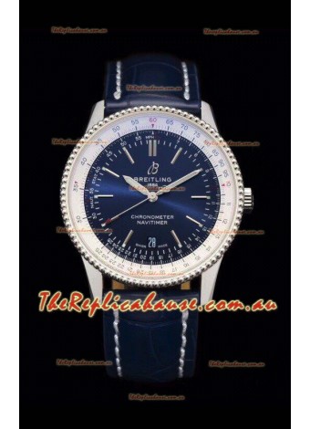 Breitling Navitimer 1 Automatic Swiss Replica Watch in Blue Dial - Leather Strap