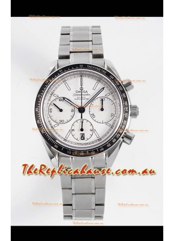 Omega Speedmaster Racing 904L Steel Chronograph 1:1 Mirror Replica in White Dial