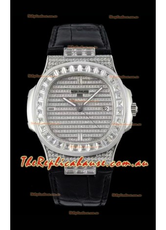 Patek Philippe Nautilus 5711/A Swiss Replica Watch 1:1 Mirror Replica in 904L Steel Diamonds Casing