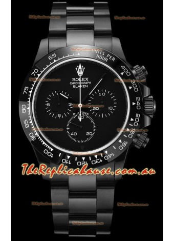 Rolex Daytona Blaken 1:1 Swiss Mirror Replica Black Dial Cal.4130 Movement (WITH BOX) 