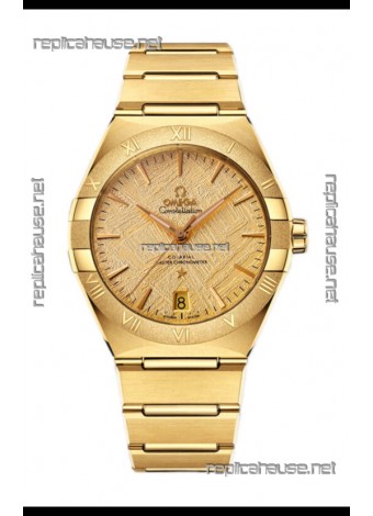 Omega Co-Axial Constellation Yellow Gold Meteorite Dial 1:1 Mirror Replica 41MM