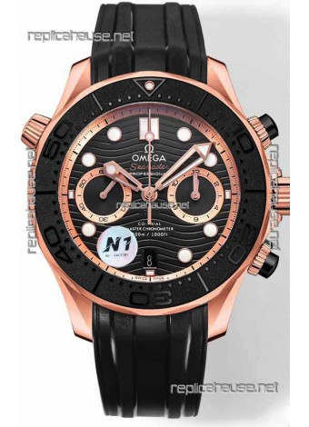 Omega Seamaster Co-Axial Master Chronograph Rose Gold Black Dial 44MM 1:1 Mirror Replica