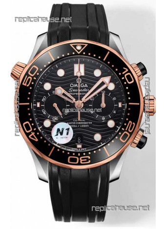 Omega Seamaster Co-Axial Master Chronograph Two Tone Black Dial 44MM 1:1 Mirror Replica