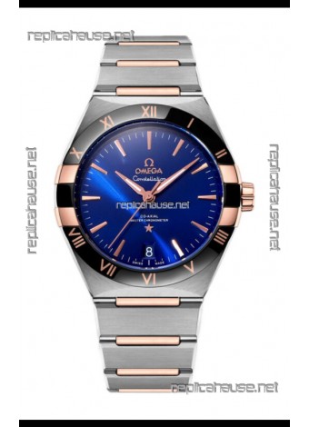 Omega Co-Axial Constellation Two Tone Blue Burgundy Dial 1:1 Mirror Replica 41MM