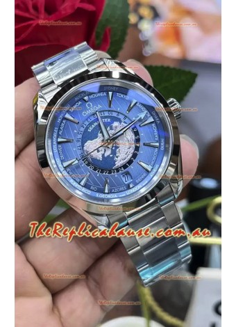 Omega Seamaster Aquaterra 150M Worldtimer Summer Blue 1:1 Mirror Replica Watch