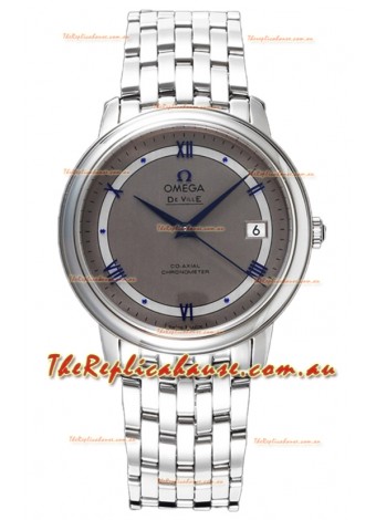Omega De Ville Co-Axial Chronometer 36.8MM Swiss Replica Watch in Dark Grey Dial 